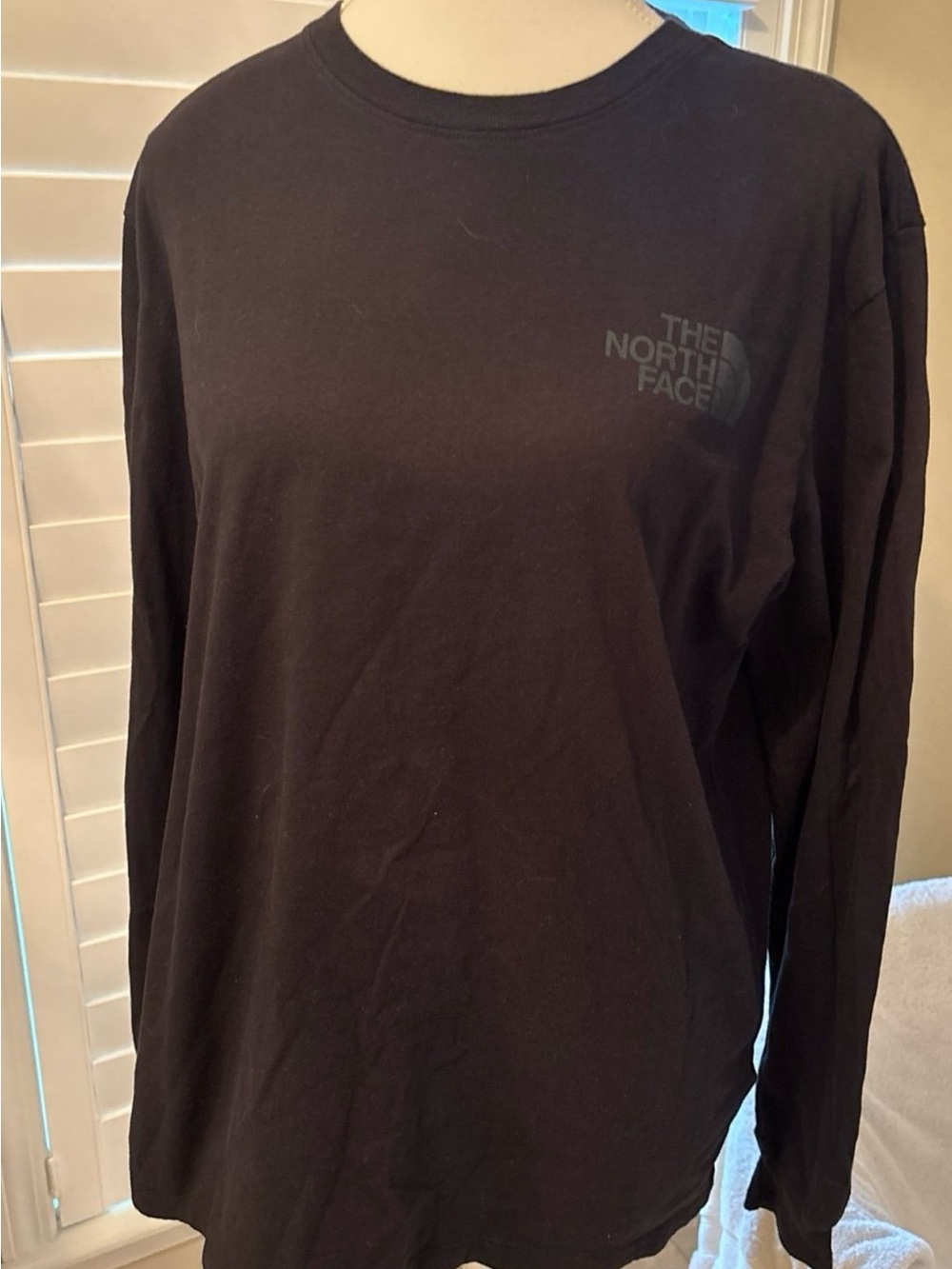 The North Face Black Long Sleeve Crew Tee with Subtle Logo